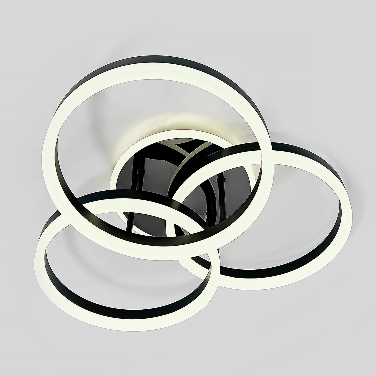 Чорна Led люстра до 18 м² з пультом (5217-30*3 Wh), фото 1