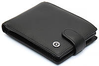Черное мужское портмоне на застежке из натуральной кожи BOSTON B4-021