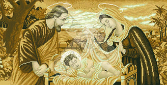 СР-с Свята родина (сепія). Схема для вишивки бісером