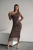 Женское платье сетка стрейч лео 42-44; 46-48 (2цв) "RUSNAK" от прямого поставщика