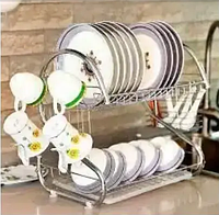Двух ярусная сушка для посуды, приборов Kitchen Storage 8051S