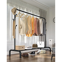 Напольная вешалка для одежды и обуви стойка для вещей в коридор черная 110х150 см Clothes Rack