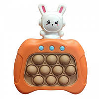 Іграшка антистрес дитяча піт головоломка зайчик на батарейках консоль Quick Pop It Baby Bunny