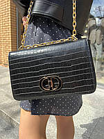 Женская сумка из эко-кожи клатч Dior caro croco Диор молодежная, брендовая сумка через плечо SK1014