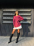 Бордовий жіночий светр оверсайз, фото 3