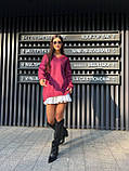 Бордовий жіночий светр оверсайз, фото 4