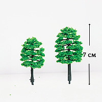 Декоративные деревья маленькие от 6см до 7см для флорариума, мини-сада, минкроланшафта, диорам, моделизма Изумрудное 7см
