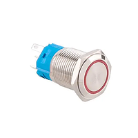 Кнопка 16мм возвратная 12-24В красный LED 5pin 16K-P11D