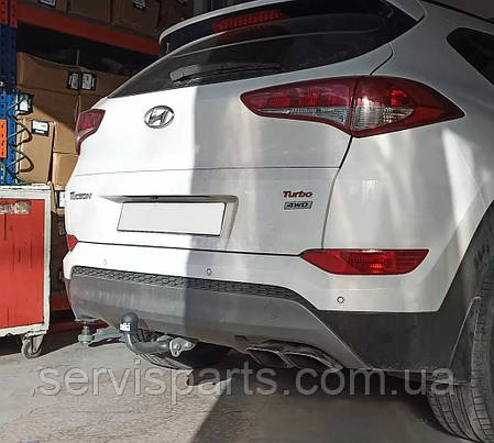 Фаркоп Hyundai Tucson III 2015-2018 (Хендай Туксон 3) оцинкований без підрізу бампера, фото 1