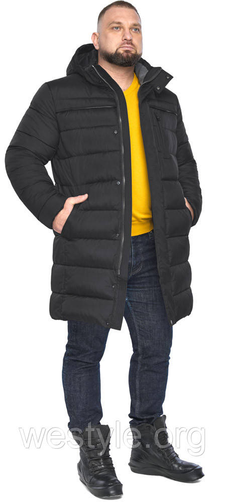 Куртка практична зимова чоловіча чорного кольору модель 63949