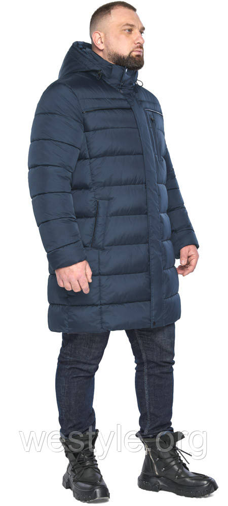 Куртка трендова чоловіча зимова темно-синя модель 63949