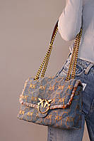 Pinko Love Bag Puff Denim logo