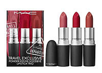 Набор красных матовых губных помад MAC Powder Kiss Me Goodbye (3х3 гр)