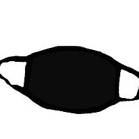 Маска защитная на лицо с черным принтом 11*17 см (ms001)
