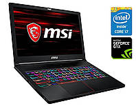 Игровой ноутбук MSI MegaBook GS63 Stealth 8RE / 15.6" (1920x1080) IPS / Intel Core i7-8750H (6 (12) ядер по