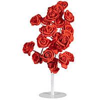 Настольный светильник в виде куста Красных Роз высотой 45 см на 24 LED от сети