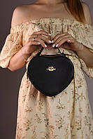 Женская сумка Coach heart black, женская сумка Коуч сердце черного цвета SK1509
