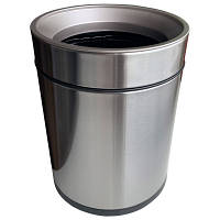 Контейнер для мусора JAH круглый без крышки с вн. ведром серебряный металлик 8 л (6337) g