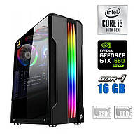 Игровой ПК / Intel Core i3-10100F (4 (8) ядра по 3.6 - 4.3 GHz) / 16 GB DDR4 / 120 GB SSD + 500 GB HDD /