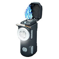 Аккумуляторный LED фонарик с тремя режимами свечения и зажигалкой