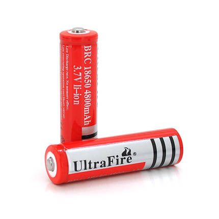 Аккумулятор Li-ion UltraFire18650 4800mAh 3.7V, Red, 2 шт. в упаковці, ціна за 1 шт, фото 1