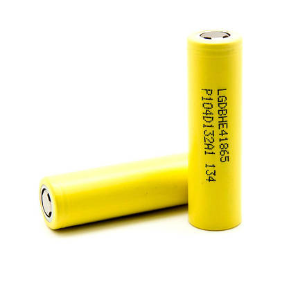 Акумулятор 18650 Li-Ion LG LGDBHE41865-HE4, 2500mAh, 35A, 4.2 / 3.7 / 2.5V, YELLOW, 2 шт в упаковці, ціна за 1, фото 1