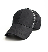Бейсболка кепка с изогнутым козьрьком с орнаментом кэжуал ОГ 56-58 см Бейсболка модная мужская женская чёрная