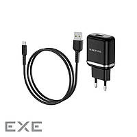 Зарядное устройство BOROFONE BA36A High speed single port QC3.0 charger set(Type-C) Black (BA36ACB)