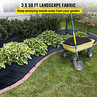 VEVOR 0,9 x 15,2 м флис для борьбы с сорняками, садовый флис, 5OZ, тканое полотно для борьбы с сорняками,
