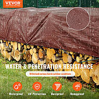 VEVOR брезент PE ткань брезент 304,8 х 365,76 см защитный брезент 16 мил деревянный брезент 16 х 16-ткань сад
