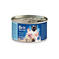 Влажный корм для кошек Brit Premium Trout Liver 200 г, паштет с форелью и печенью FT, код: 6837716