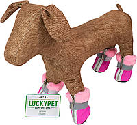 Черевики для собак Lucky Pet Крихітка No0 XS 3.5х5х9 см Рожеві (4820224218311)