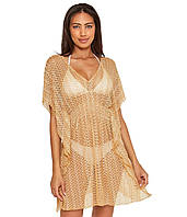 Туніка BECCA By Rebecca Virtue Golden Metallic Crochet Tunic Cover-Up Gold, оригінал. Доставка від 14 днів