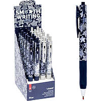 Автоматическая масляная ручка с резиновым гриппом и рисунком звезд Синяя VINSON Star 508 в упаковке 24 шт