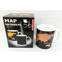 Чашка-хамелеон Карта мира d