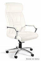 Офісне крісло CELIO натуральна біла шкіра