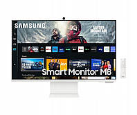 Samsung Smart M801 27" 4K UHD HDR Wi-Fi BT Pivot Tizen Remote Monitor Білий