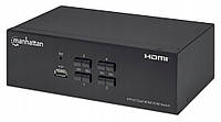 Manhattan HDMI/USB KVM Switch 4x1 Dual-Monitor, 4K*30Hz