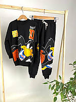 Дитячий яскравий спортивний костюм для хлопчиків із якісним накатом манжет рибана розміри 104-134