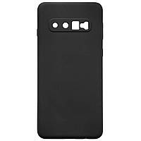 Чехол Silicone Case Full Samsung Galaxy S10 Plus Black TS, код: 8130337