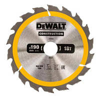 Диск пильный DeWALT СONSTRUCTION , 190 х 30 мм, 18 z, АТВ, 20 градусов (DT1943)