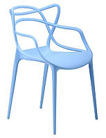 Стілець Viti пластиковий обідній світло-блакитний крісло для кухні, балкона, літнього кафе, тераси, саду AMF