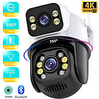 Камера для охраны дома, Камера видеонаблюдения уличная (8MP), Камера наружного наблюдения для дома, AMG