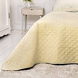 Покривало Велюрове м'яке Бежеве Двоспальний розмір 180х240 см ромб/круглий, фото 7