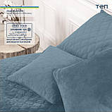 Покривало Велюрове м'яке Синє Євро розмір 220х240 см ромб/круглий, фото 8