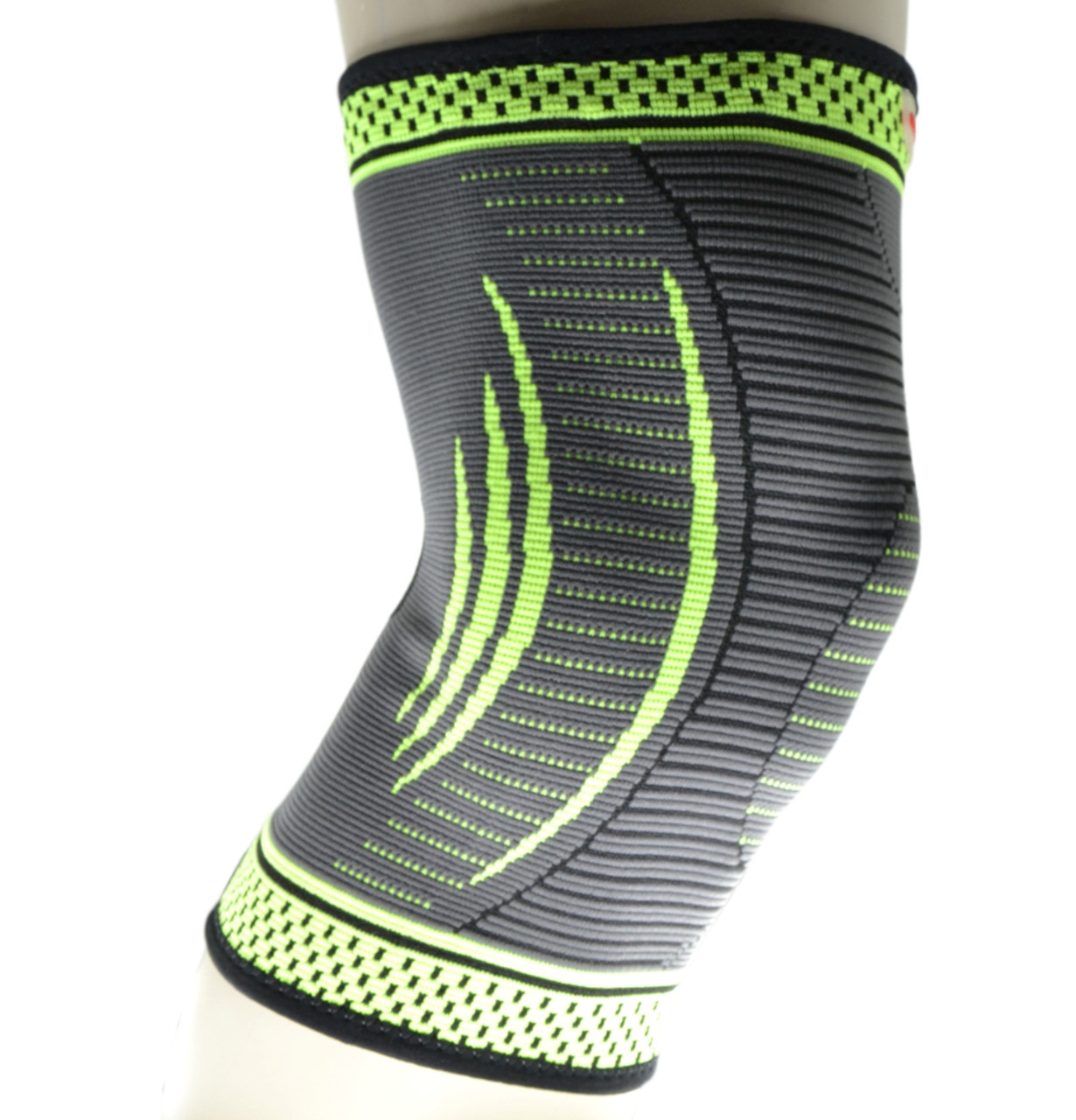 Компресійний наколінник MadMax MFA-284 3D Compressive knee support Dark grey/Neon green (1шт.) L - фото 4 - id-p2117581047