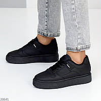 Демисезонные кроссовки для девушек черные, Стильная повседневная обувь кожаные женские кроссовки на весну