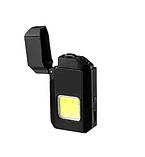 Запальничка спіральна 6002 M8 з LED-ліхтариком, чорна, фото 2