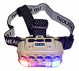 Ліхтар налобний BL HX-817 із сенсором 9070, чорно-білий, фото 4