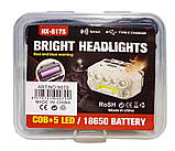 Ліхтар налобний BL HX-817 із сенсором 9070, чорно-білий, фото 6